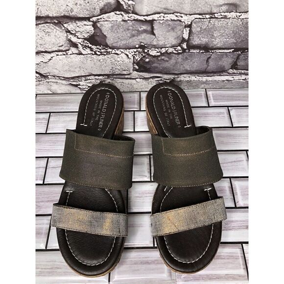 Donald Pliner Shera Copper Metallic Straps Cork Wedge Sandals Women 7.5M US/38EU - Picture 16 of 16